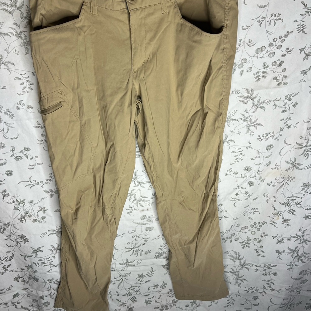 Eddie Bauer Pants Mens 34x30 Khaki Travex Nylon Stretch Hiking Travel Outdoor